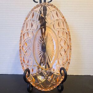 Imperial Pink Little Jewel Diamond Block Depression Glass Serving Dish 1930s‎